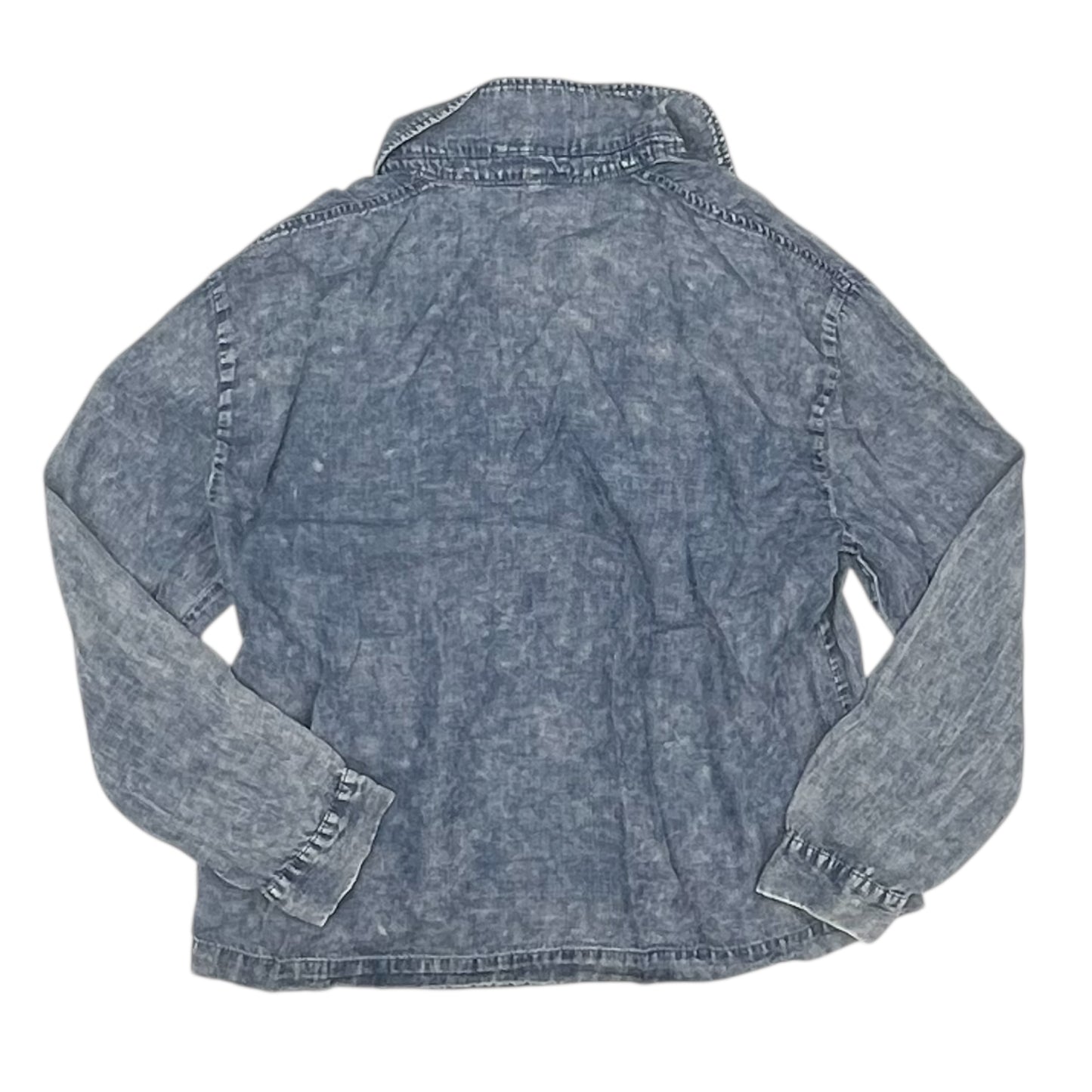 Blouse Ls By Jane And Delancey In Blue Denim, Size:M