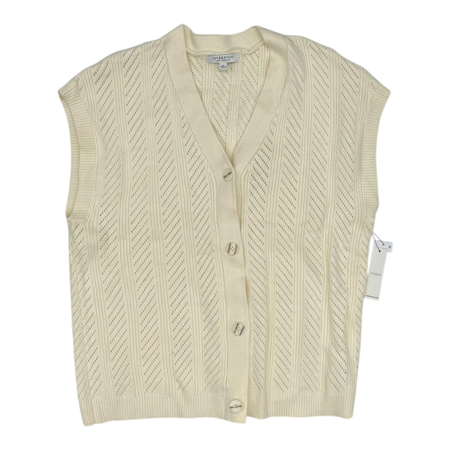 Sweater Cardigan By Liverpool In Cream, Size:M