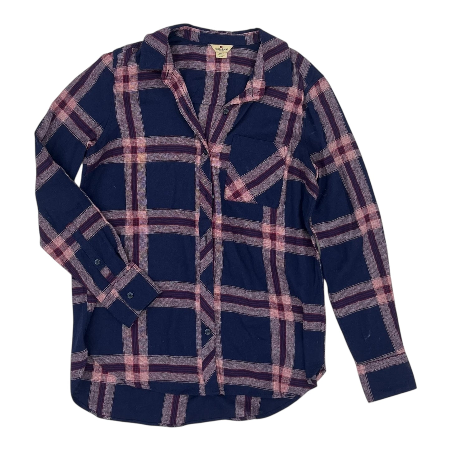Blouse Ls By Woolrich In Blue & Red, Size:S