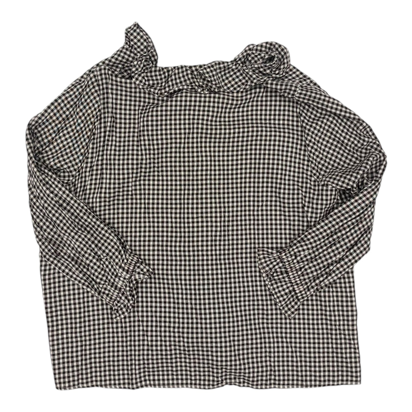 Blouse Ls By Lane Bryant In Black & Cream, Size:2X