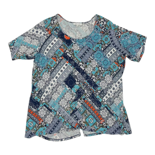 Top Ss By Rose And Olive In Blue & White, Size:2X