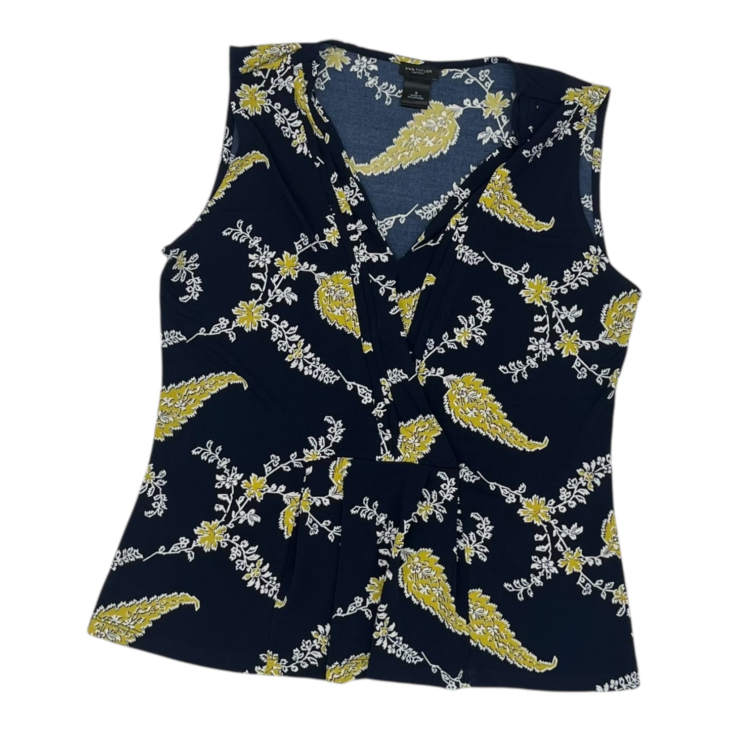 Blouse Sleeveless By Ann Taylor In Blue, Size:S