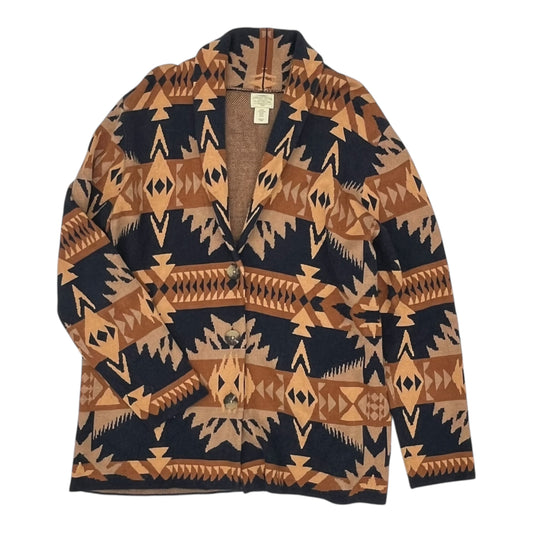 Sweater Cardigan By Telluride In Blue & Brown, Size:Xl