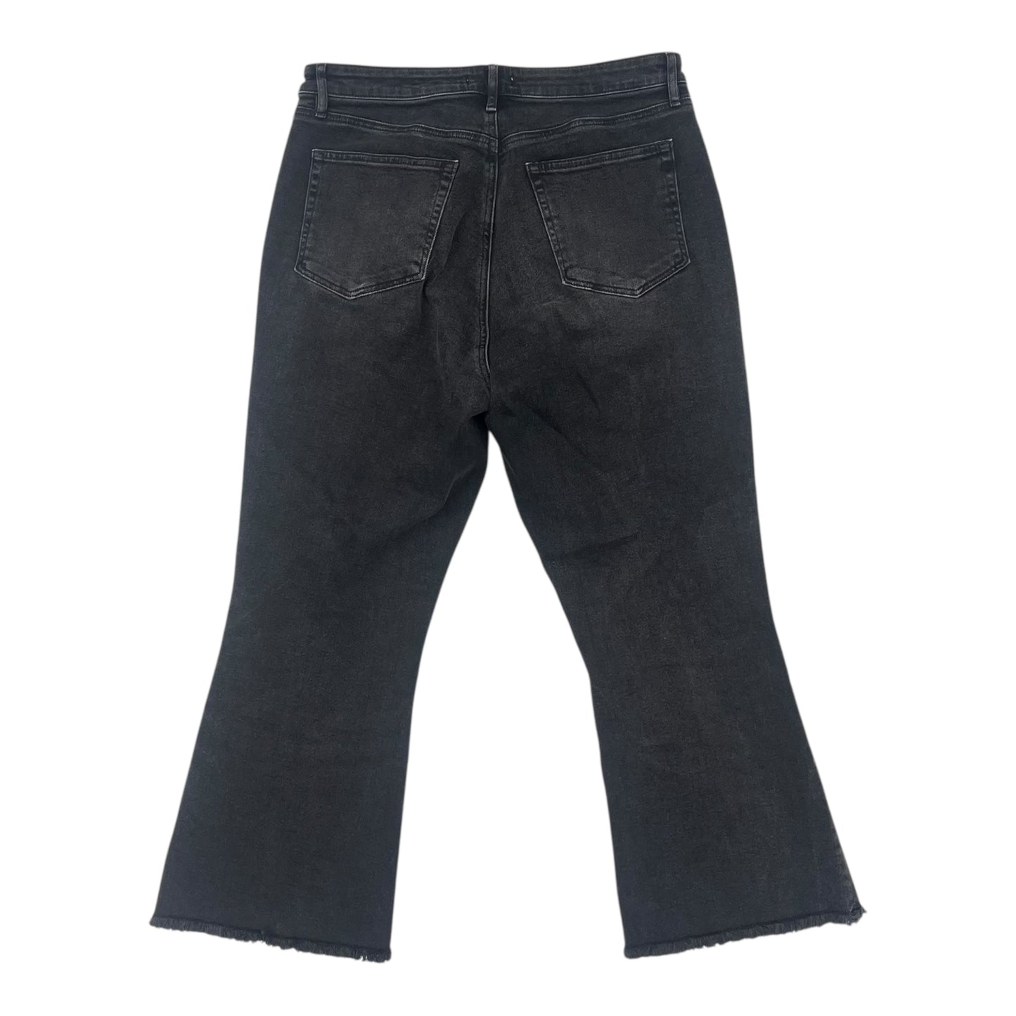 Jeans Cropped By Loft In Black Denim, Size:12