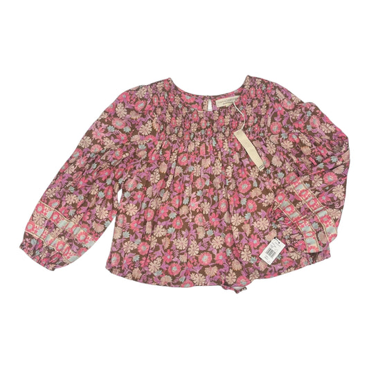 Blouse Ls By Clothes Mentor In Floral Print, Size:L