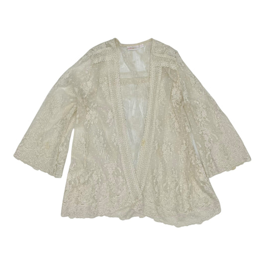 Kimono By Clothes Mentor In Cream, Size:L