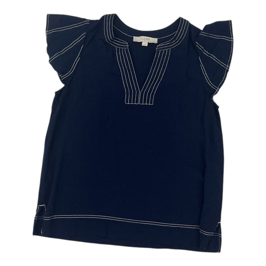 Blouse Ss By Loft In Navy, Size:M