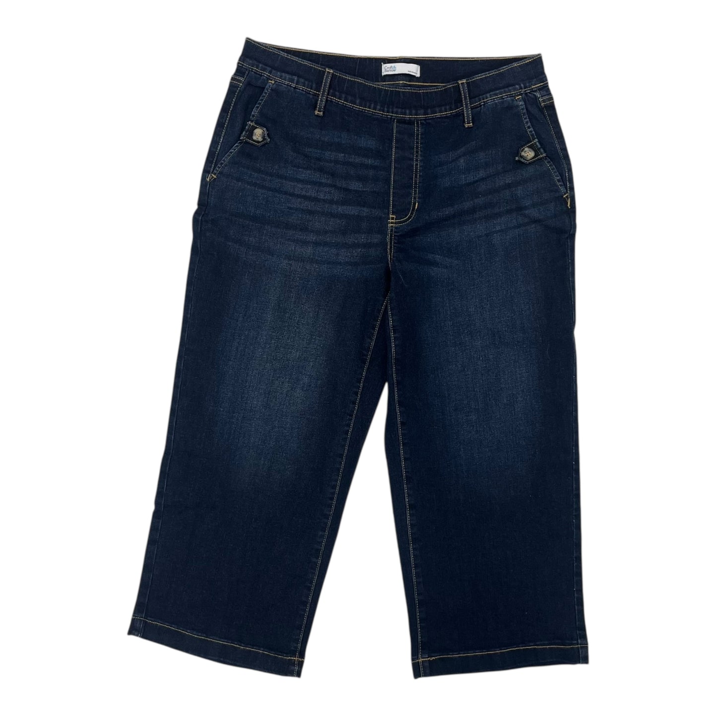 Jeans Cropped By Croft And Barrow In Blue Denim, Size:M