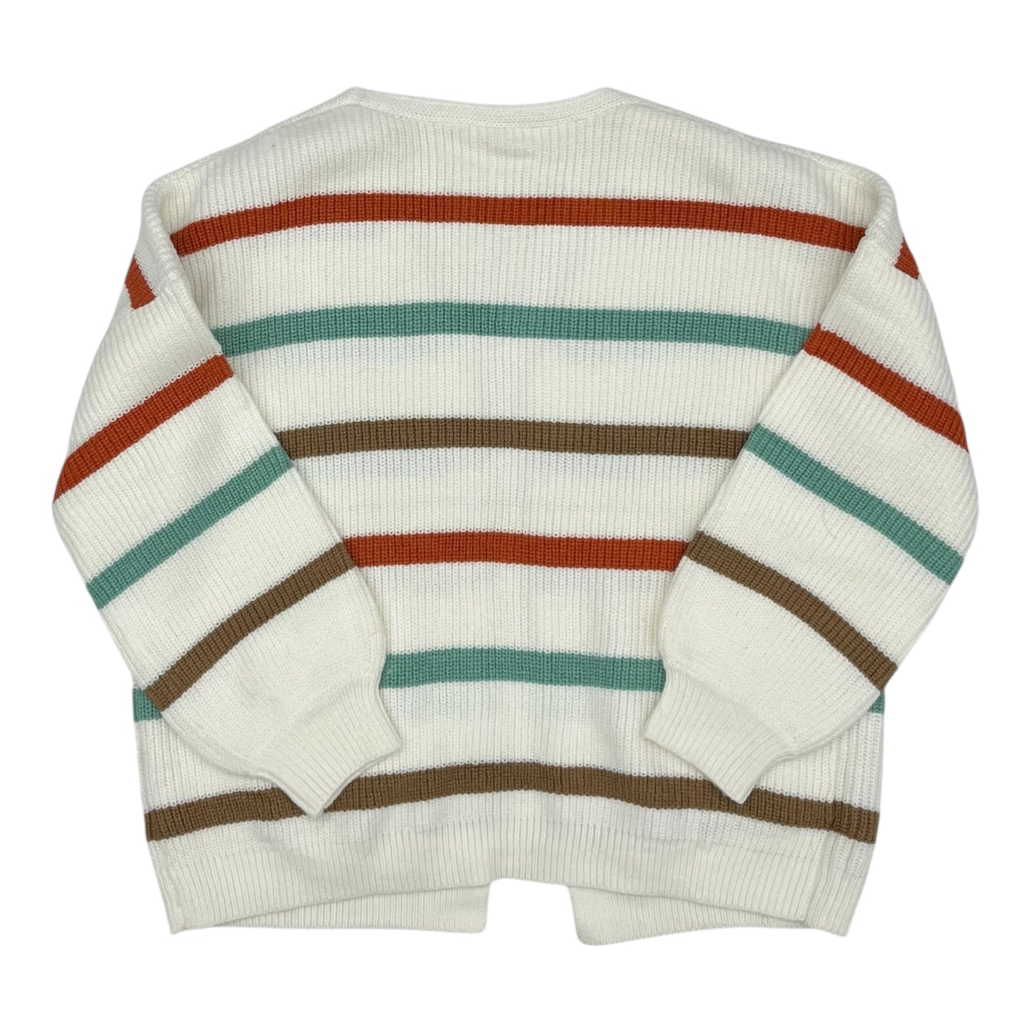 Sweater Cardigan By Cme In Striped Pattern, Size:2X