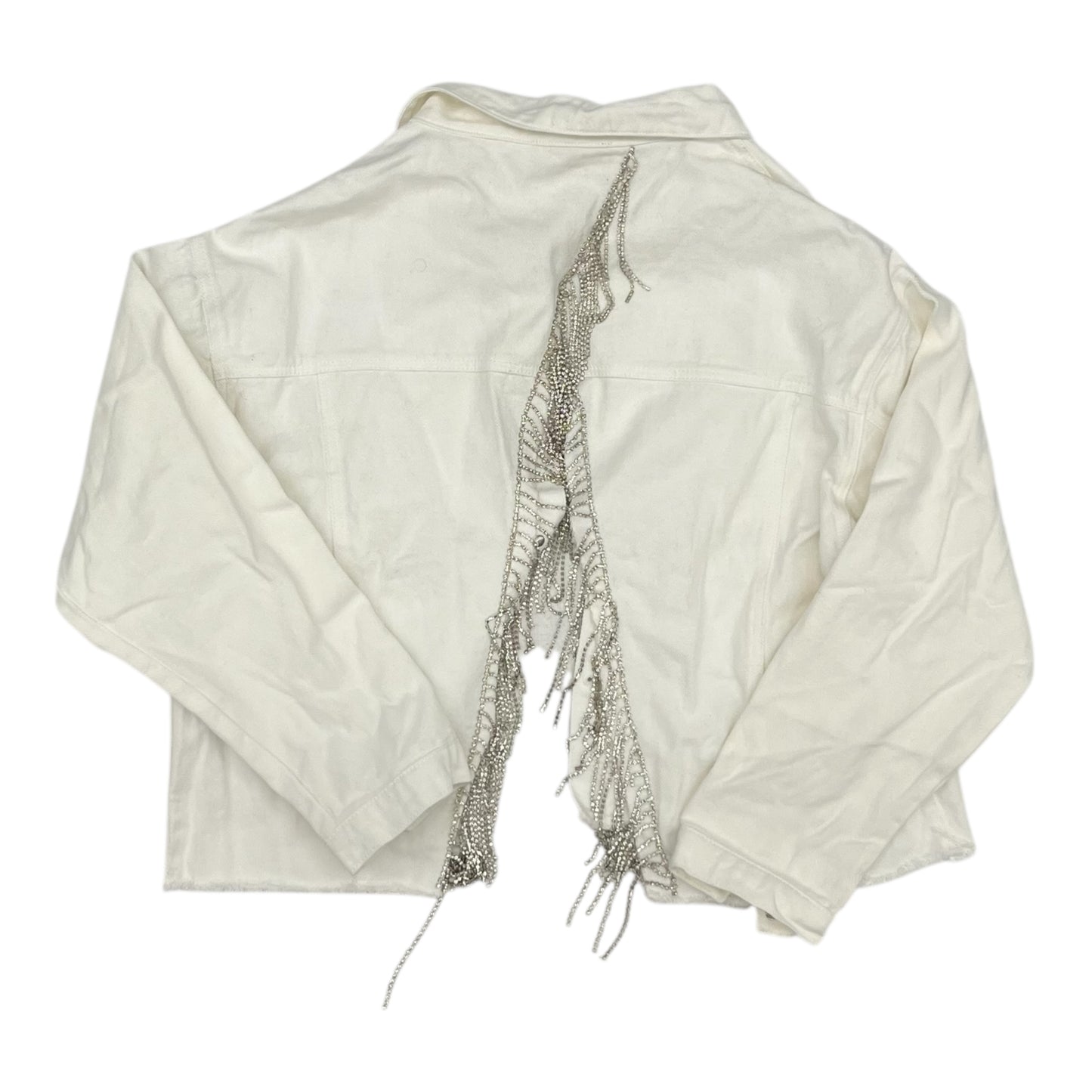 Jacket Denim By Savanna Jane In White Denim, Size:1X