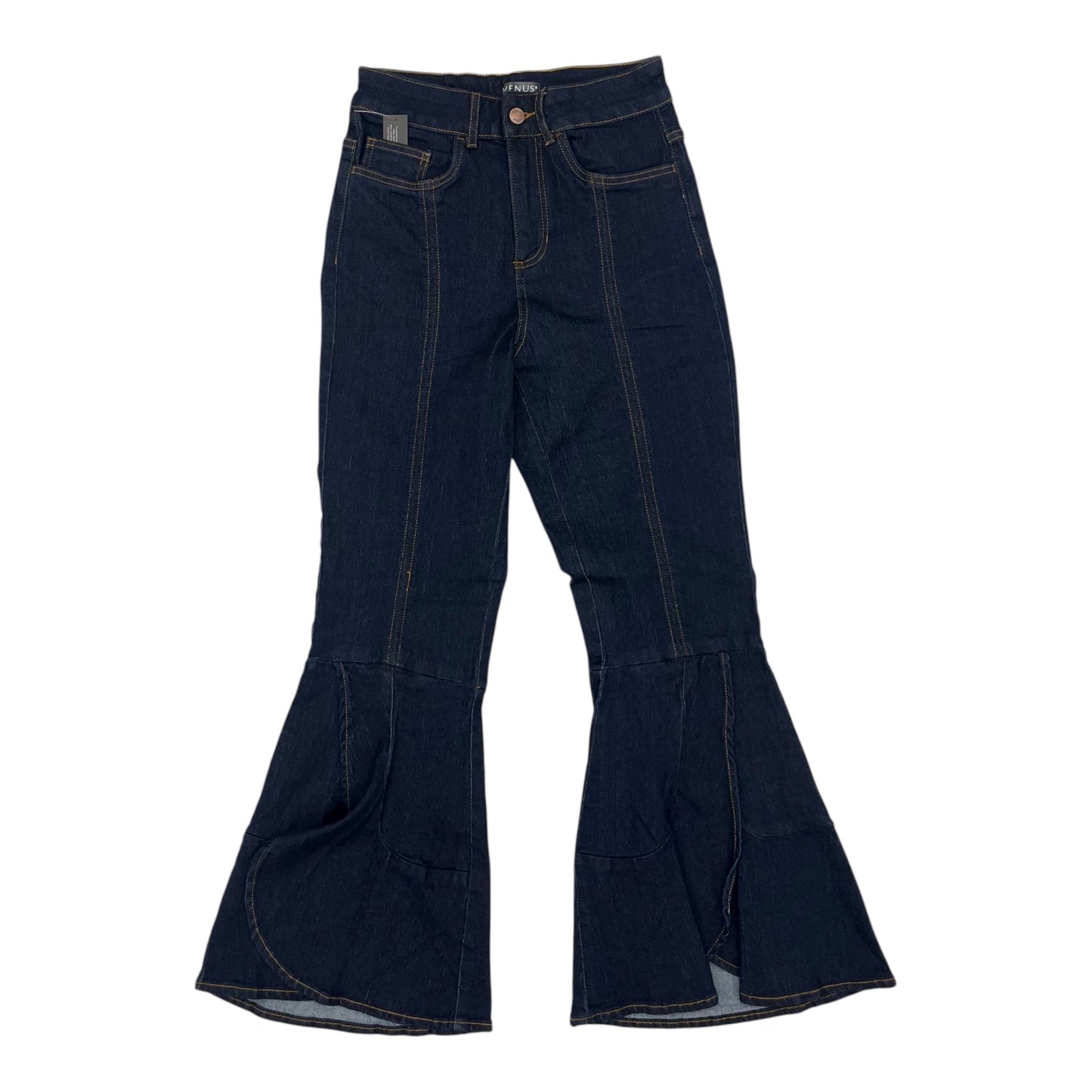 Jeans Flared By Venus In Blue Denim, Size:6