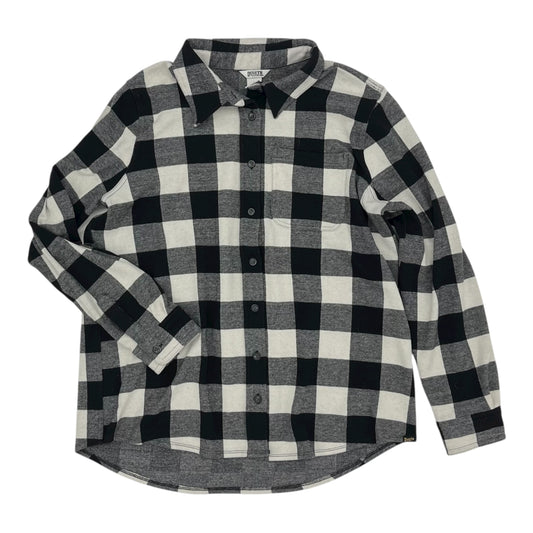 Jacket Shirt By Duluth Trading In Black & Cream, Size:L