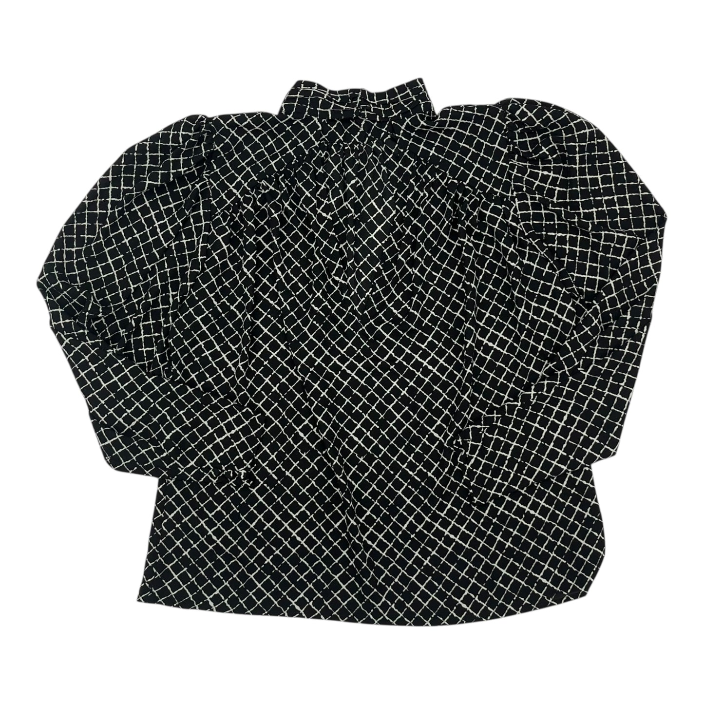 Blouse Ls By Express In Black & Cream, Size:M