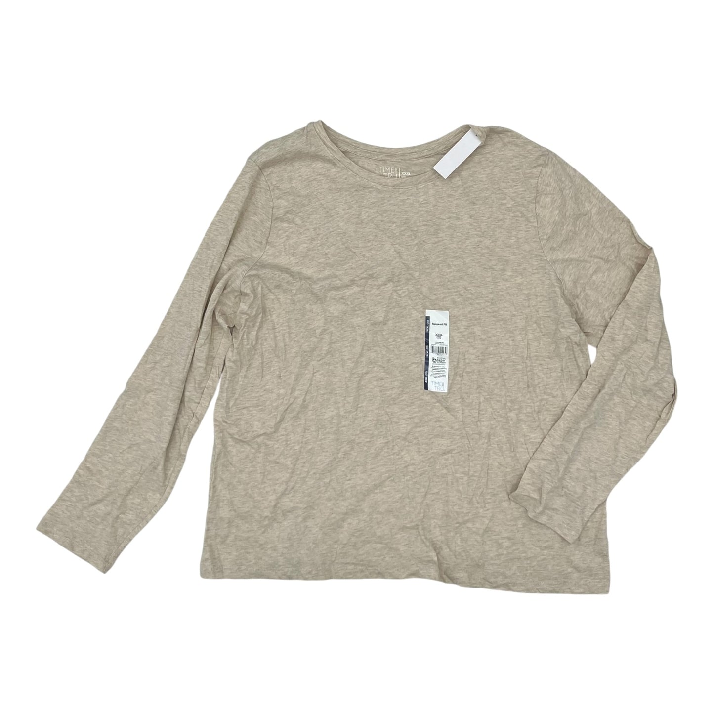 TAN TOP LS BASIC by TIME AND TRU Size:3X