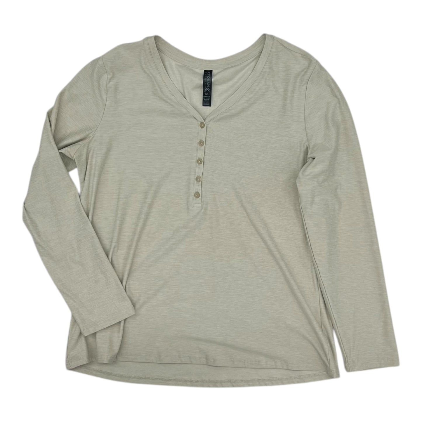 Athletic Top Ls Crewneck By Kyodan In Tan, Size:L