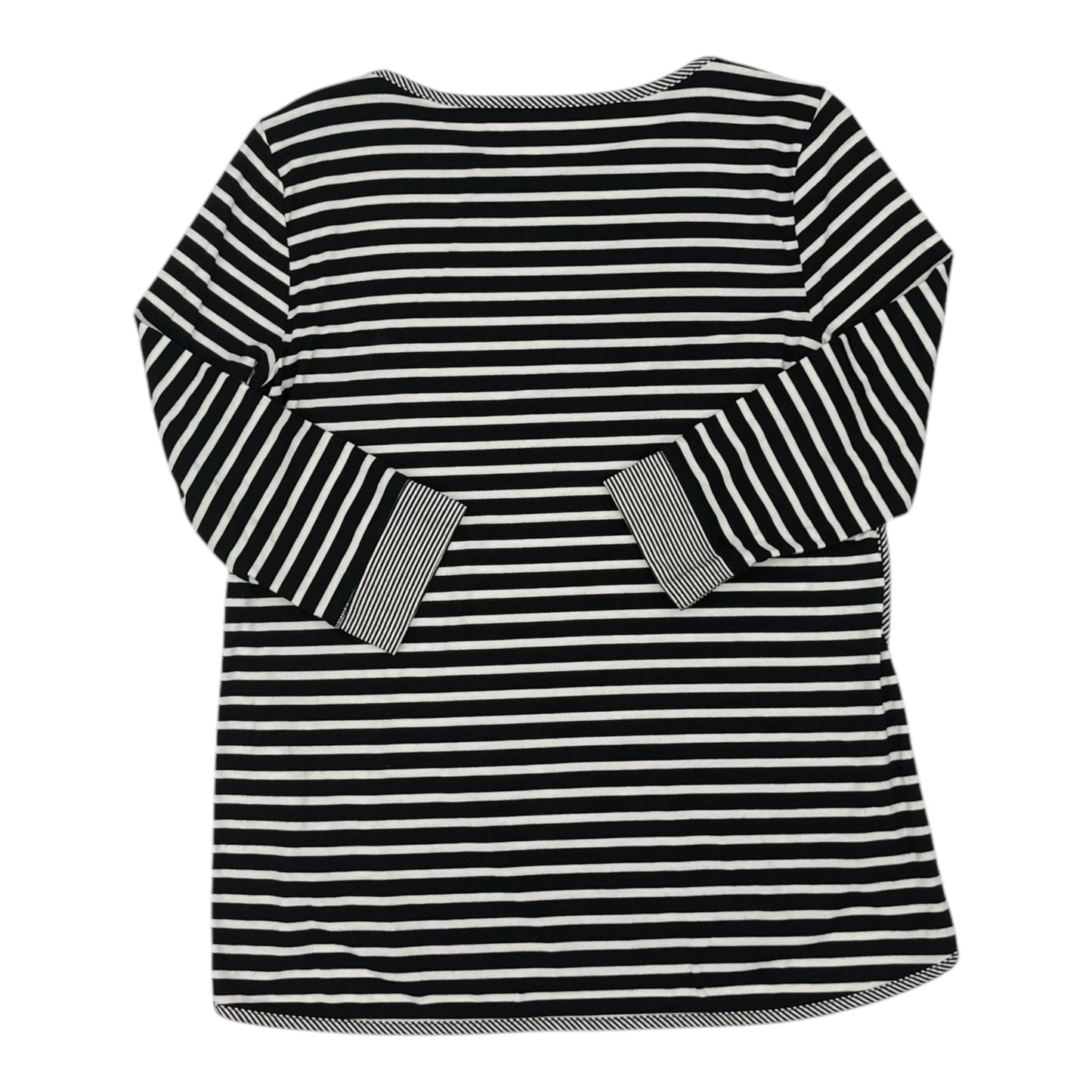 Top 3/4 Sleeve By Talbots In Black & White, Size:Mp