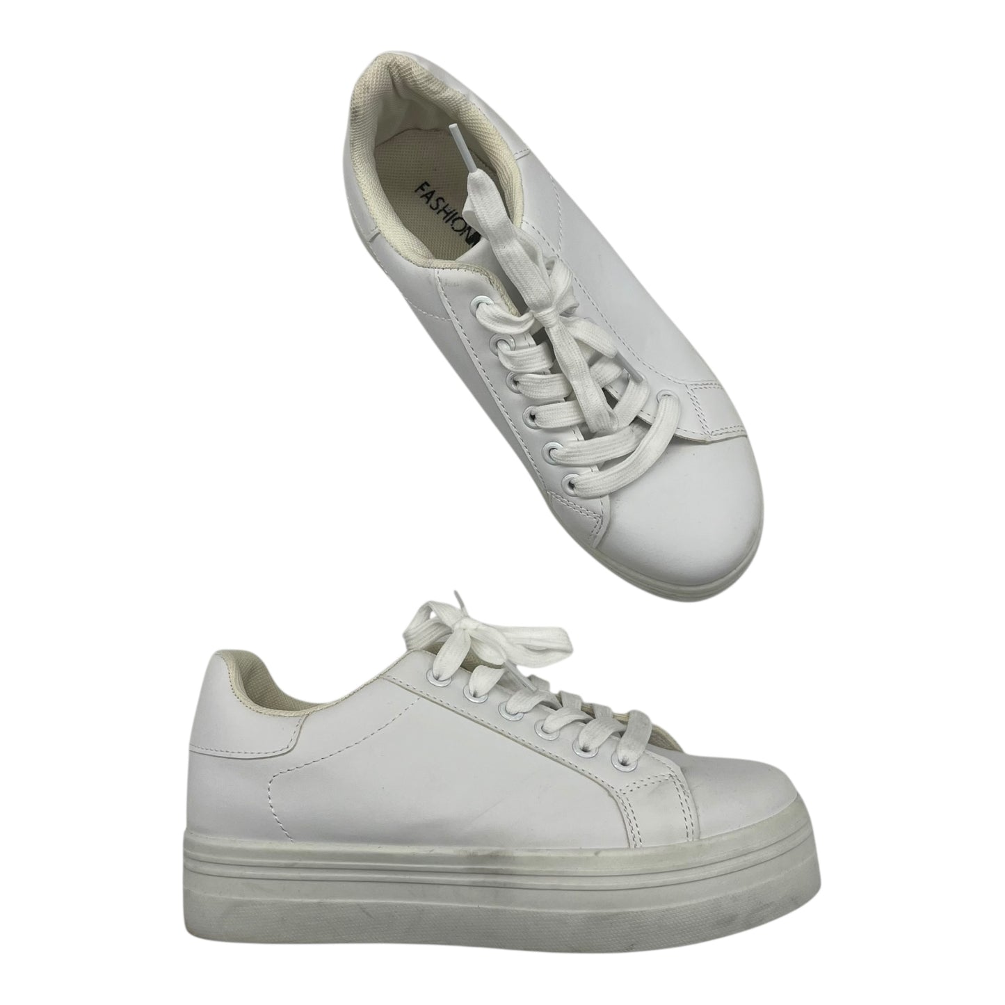 Shoes Sneakers By Fashion Nova In White, Size:7.5