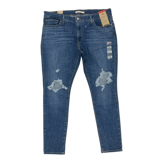 Jeans Skinny By Levis In Blue Denim, Size:18