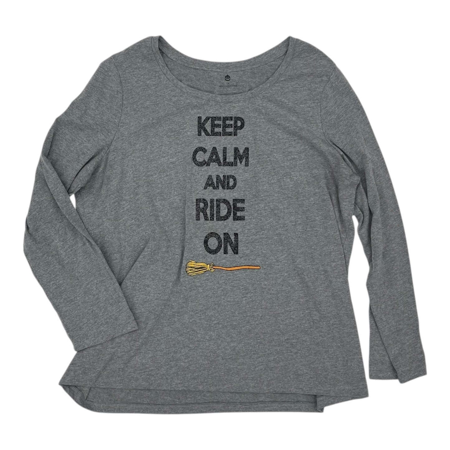 Top 3/4 Sleeve By Clothes Mentor In Grey, Size:1X