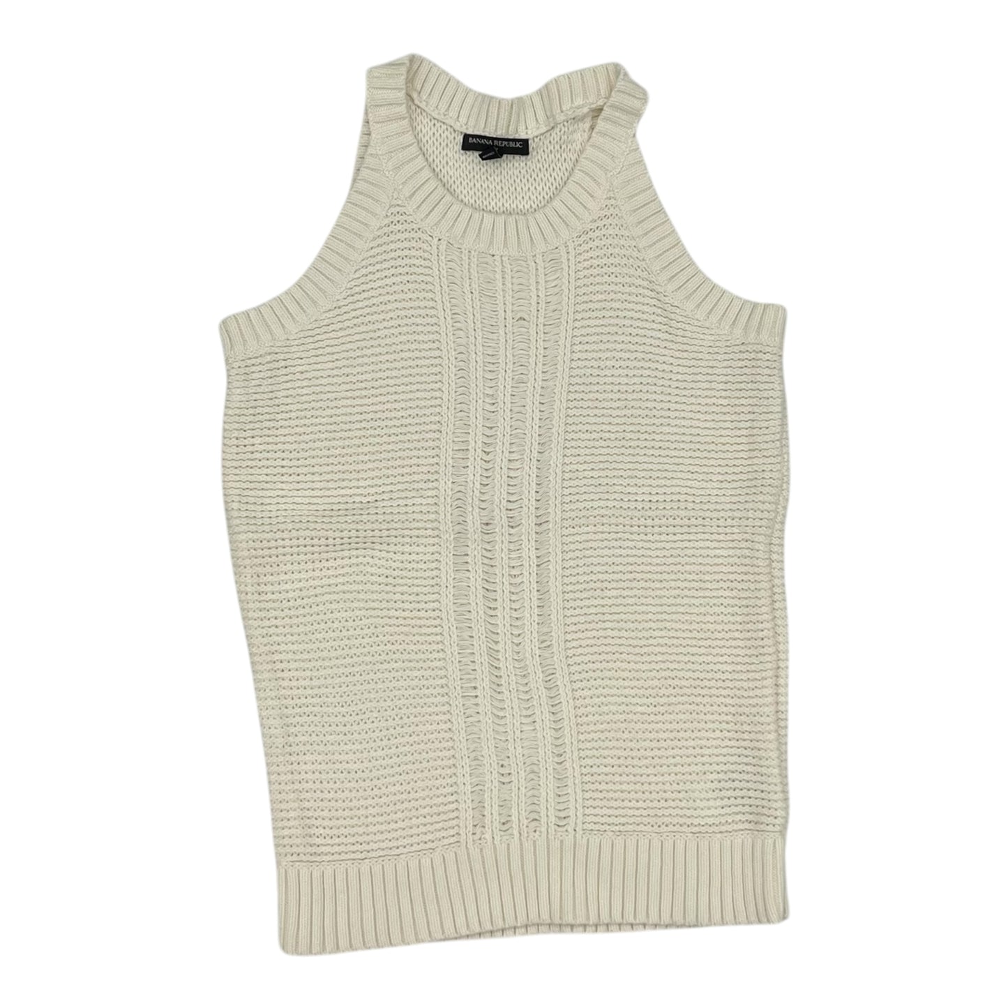 Vest Sweater By Banana Republic In Cream, Size:L