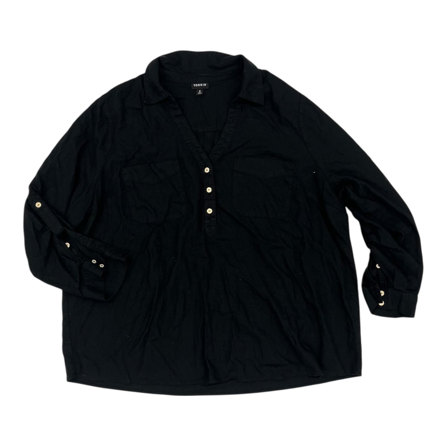 Blouse Ls By Torrid In Black, Size:2X