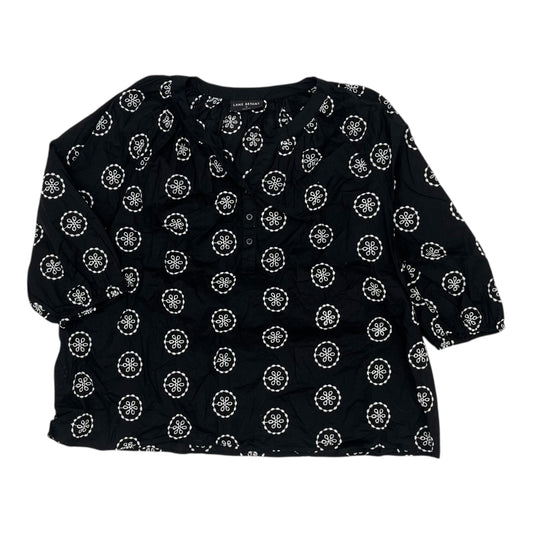 Blouse 3/4 Sleeve By Clothes Mentor In Black, Size:3X