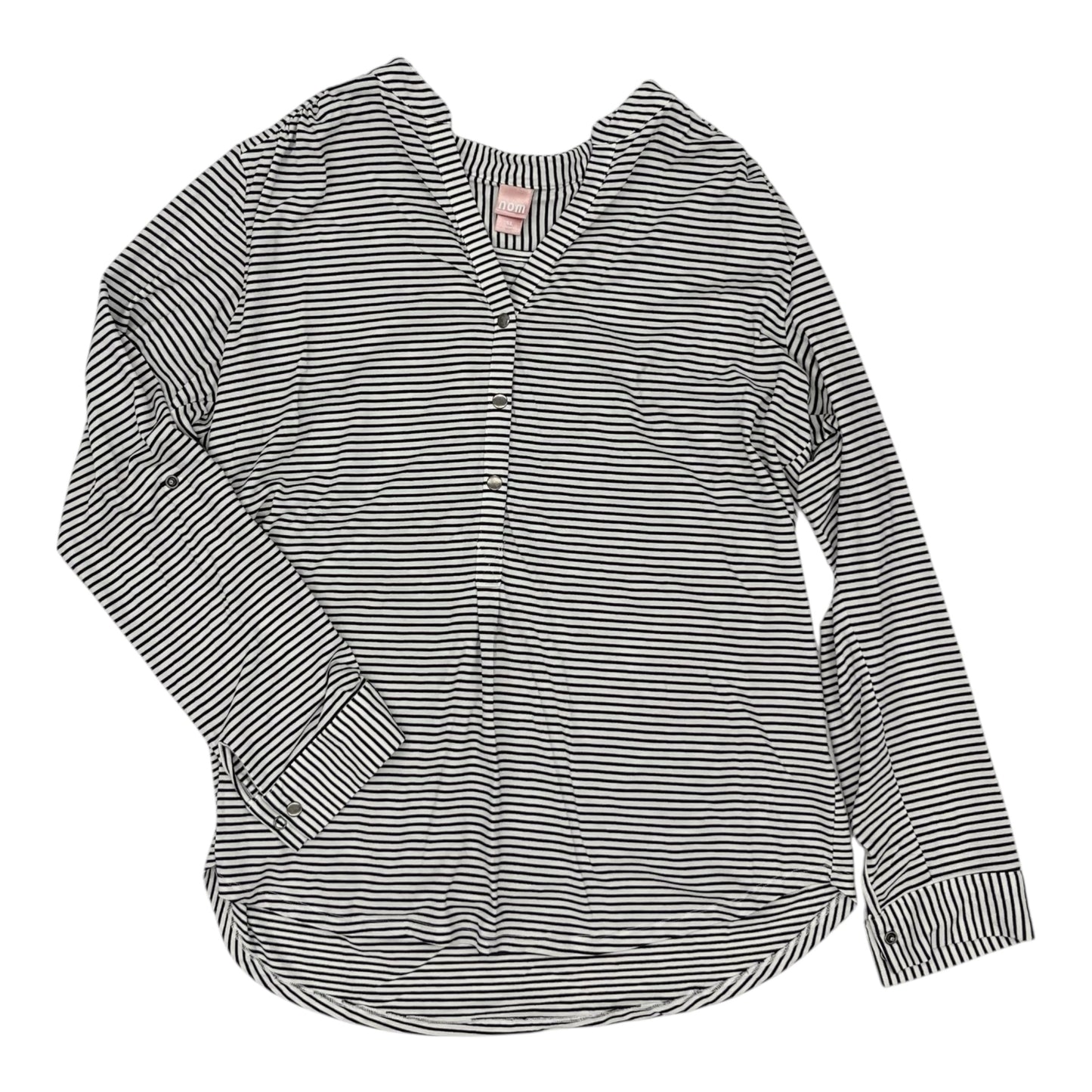 Nursing Top Ls By Clothes Mentor In Black & White, Size:Xl