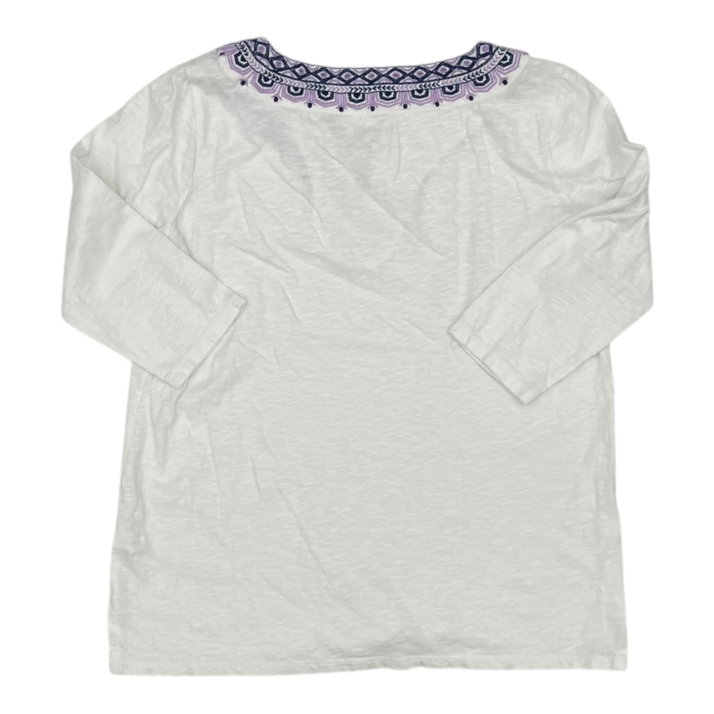 Top 3/4 Sleeve By Talbots In White, Size:Mp