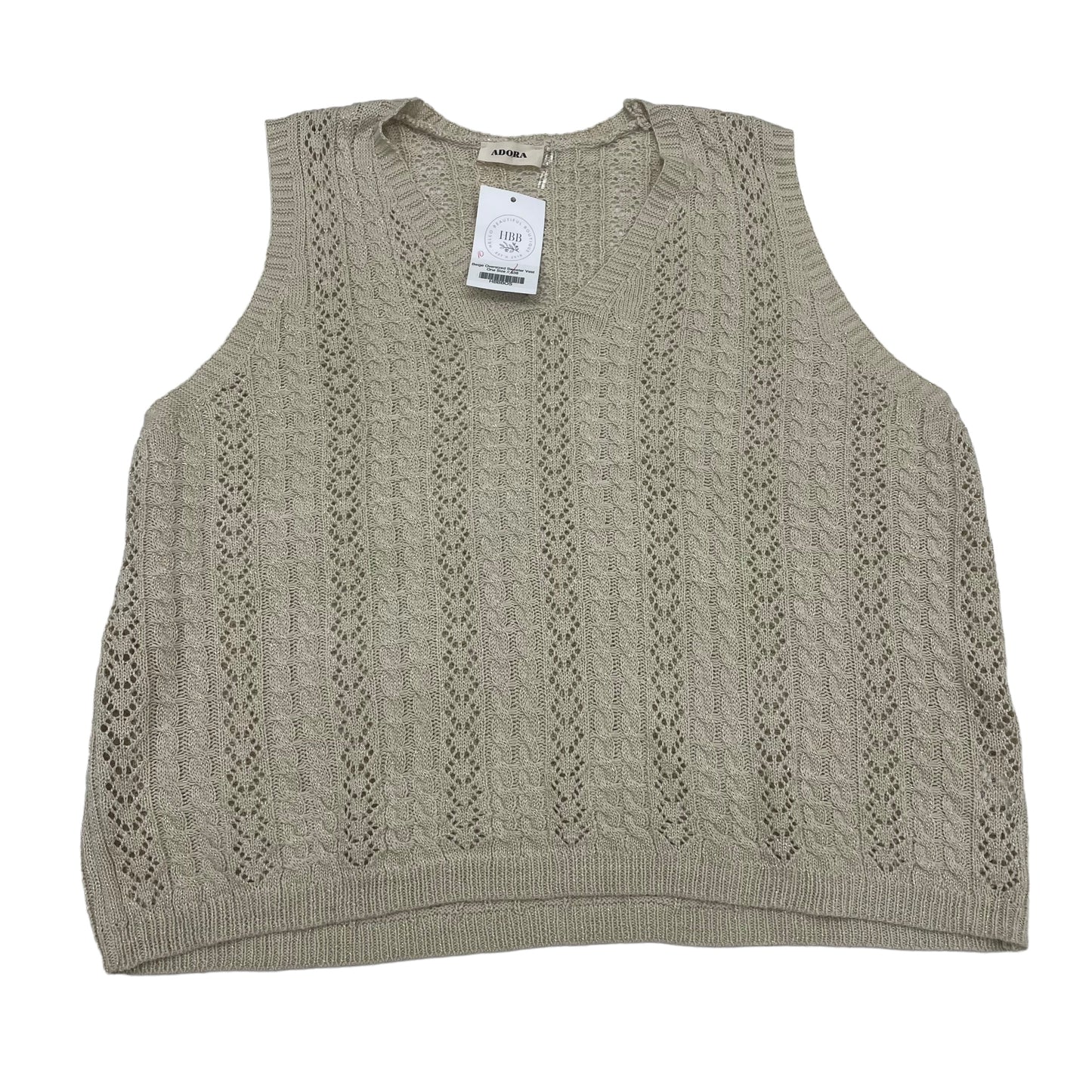 GOLD & TAN VEST SWEATER by CLOTHES MENTOR Size:ONESIZE