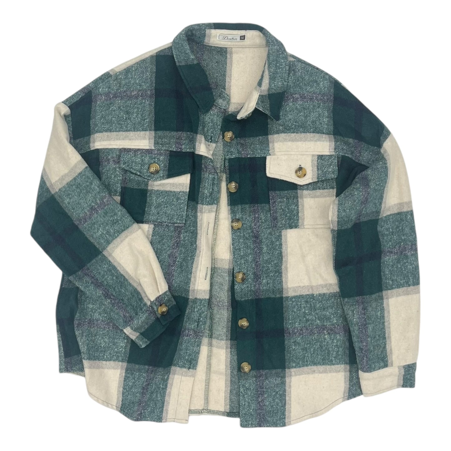 Jacket Shirt By Clothes Mentor In Green, Size:M