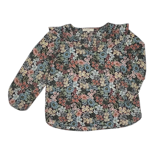 Blouse Ls By Loft In Floral Print, Size:S