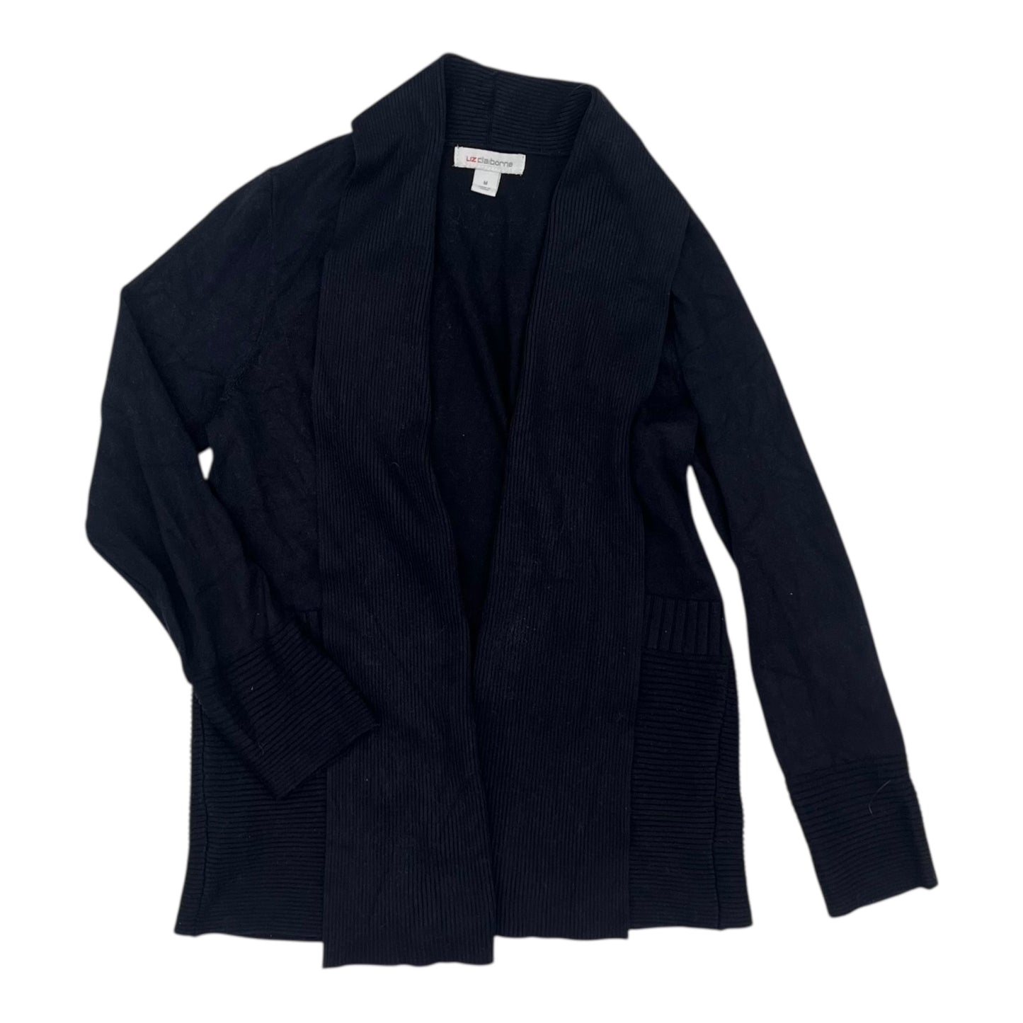 Sweater Cardigan By Liz Claiborne In Navy, Size:M