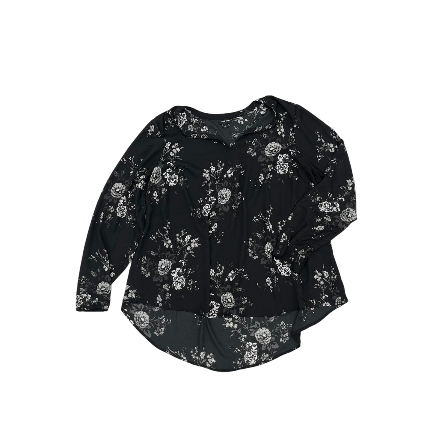 Blouse Ls By Torrid In Black, Size:1X