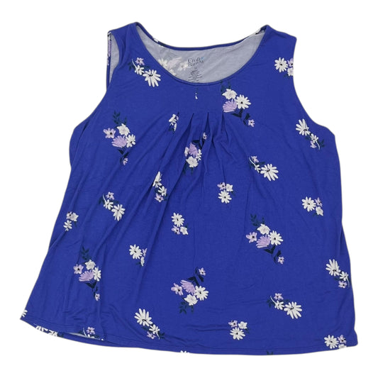 Top Sleeveless By Croft And Barrow In Blue, Size:1X