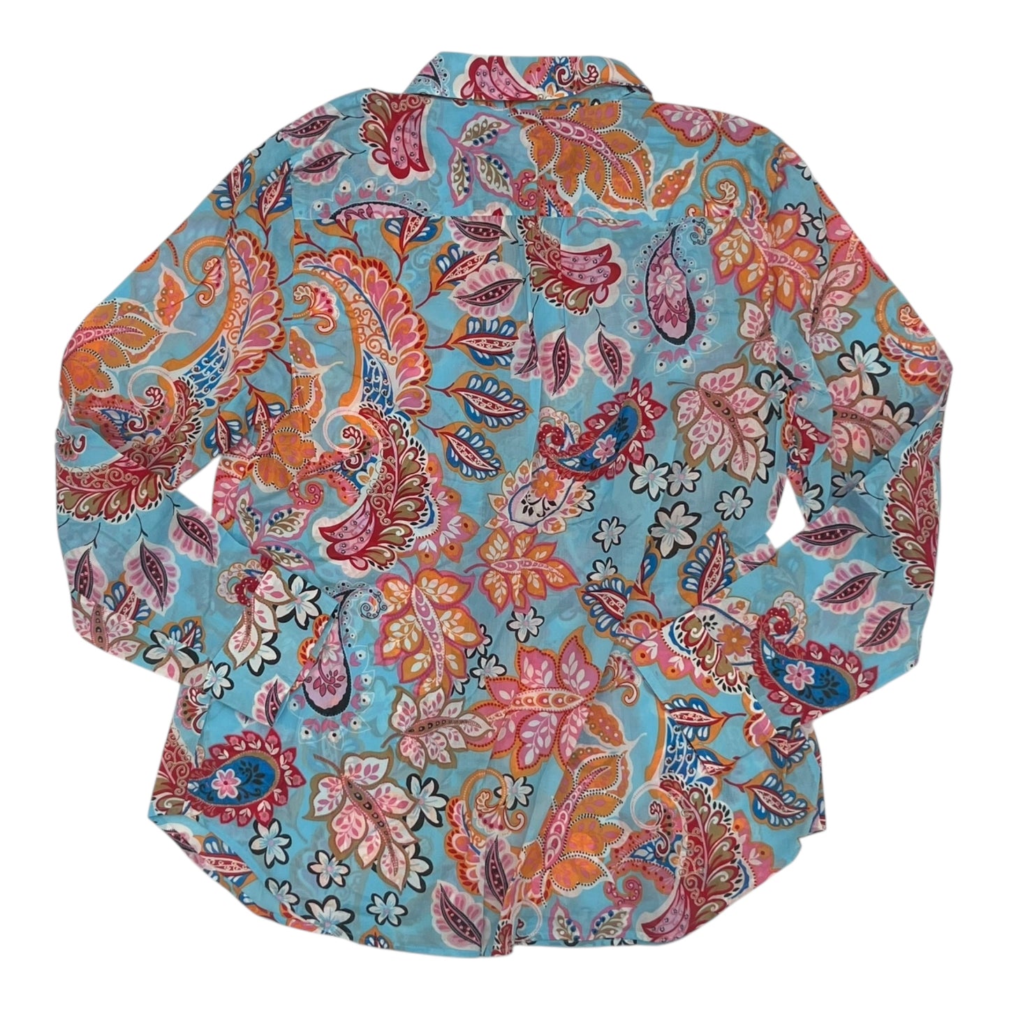 Blouse Ls By Talbots In Blue, Size:M