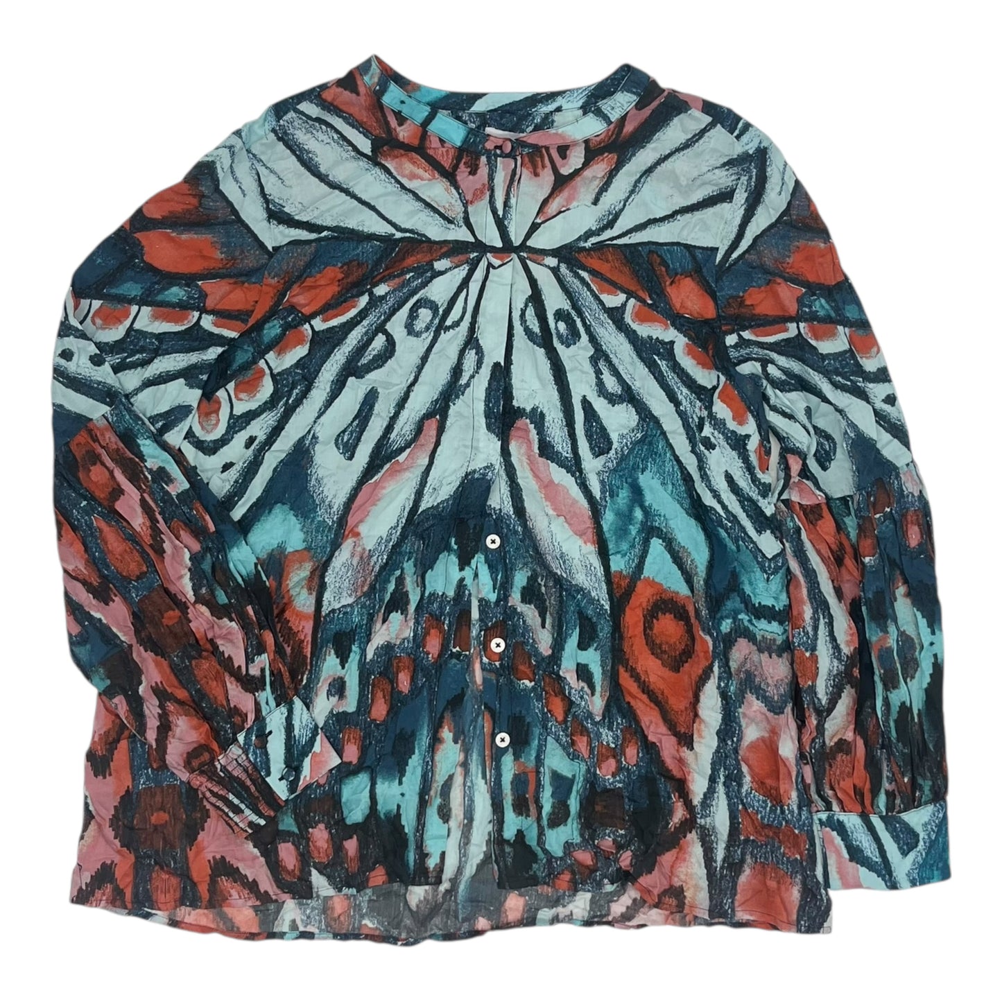 Blouse Ls By Chicos In Blue, Size:L