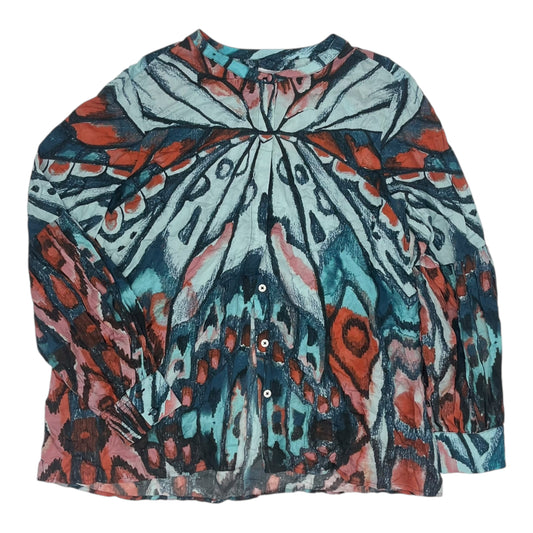 Blouse Ls By Chicos In Blue, Size:L