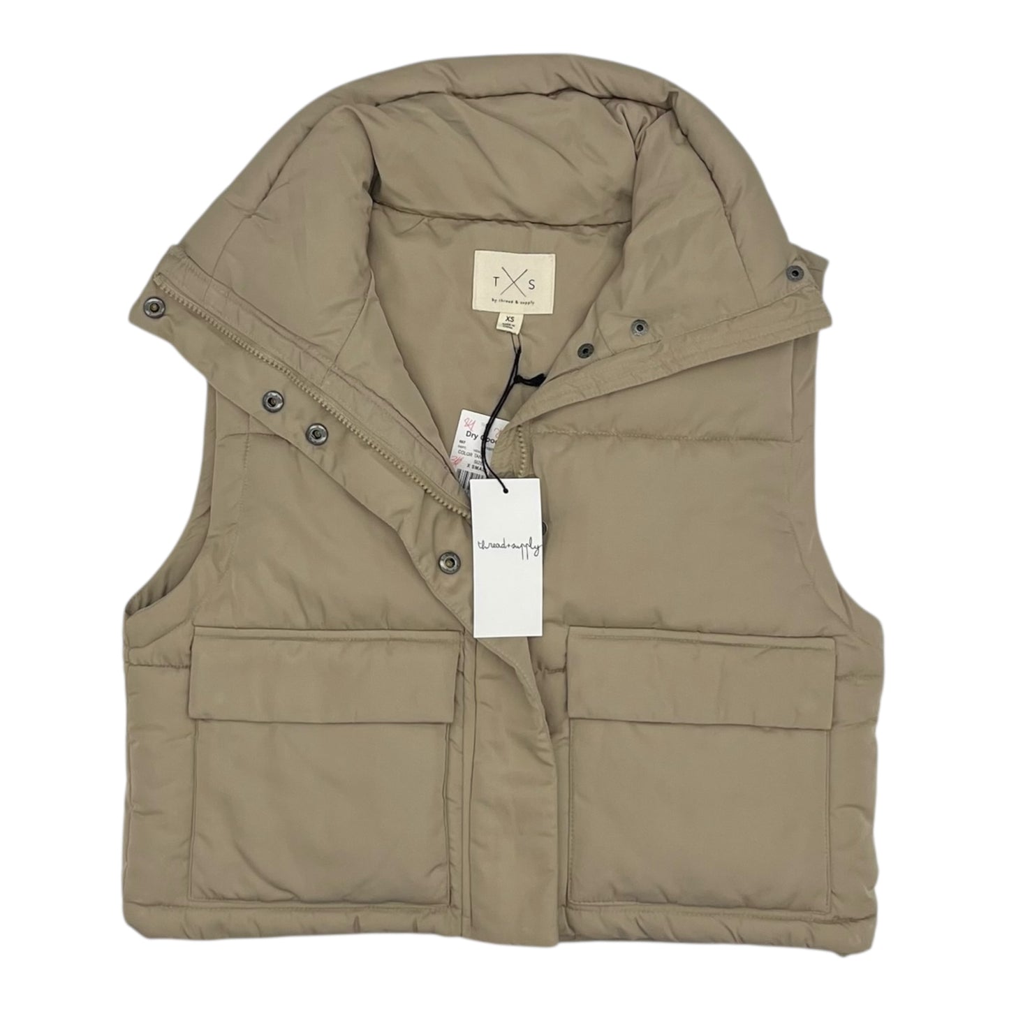 Vest Puffer & Quilted By Thread And Supply In Tan, Size:Xs