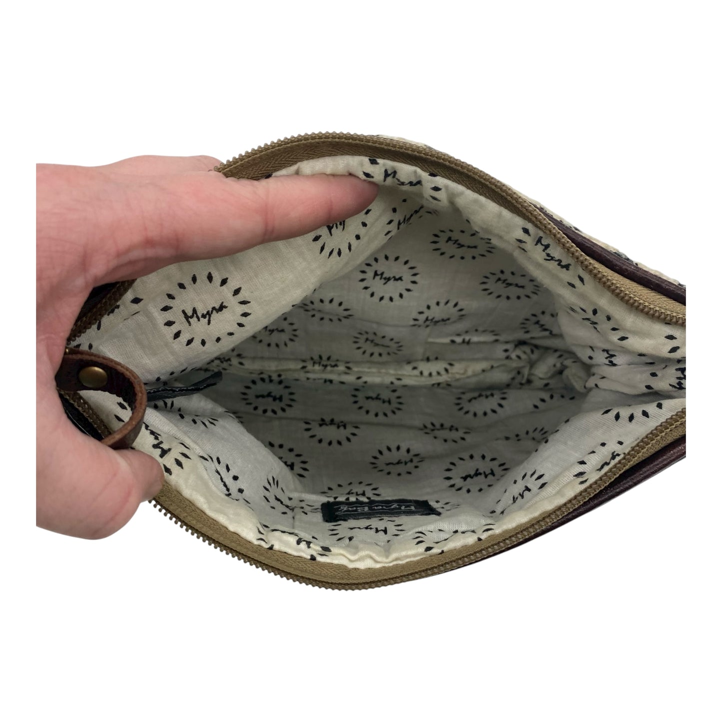 Wristlet By Myra In Black & Cream, Size:Medium