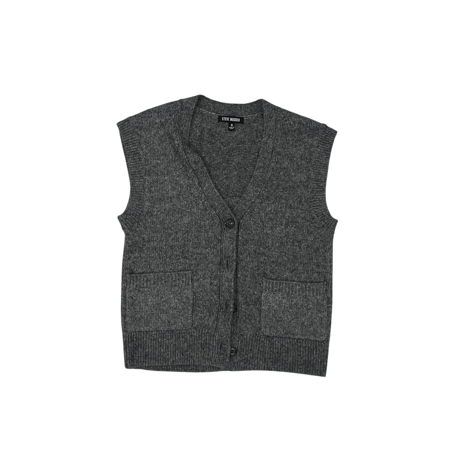 Vest Sweater By Steve Madden In Grey, Size:S