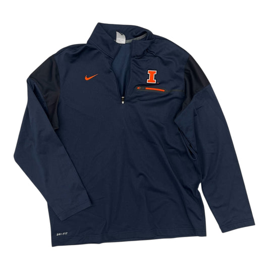 Athletic Top Ls Collar By Nike In Navy, Size:Xl