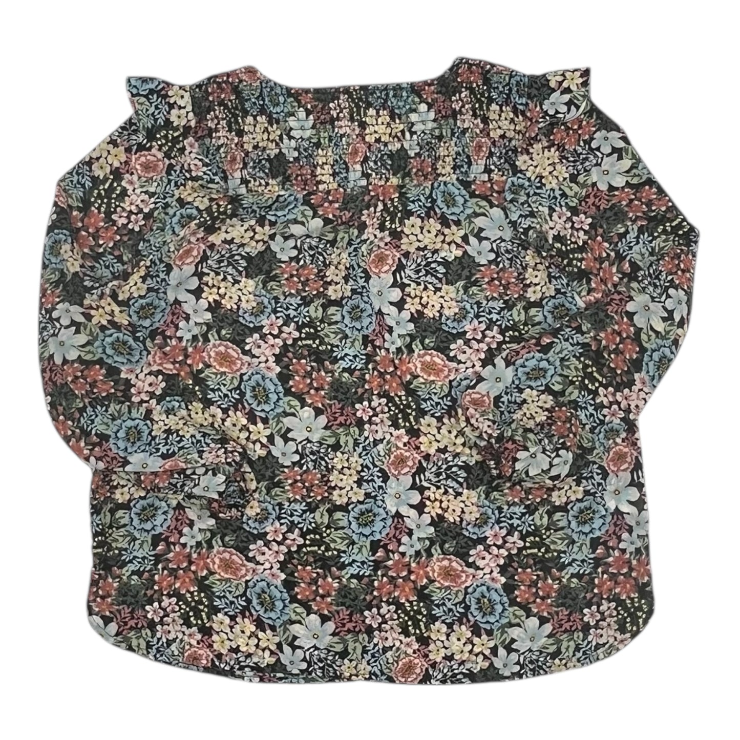 Blouse Ls By Loft In Floral Print, Size:S