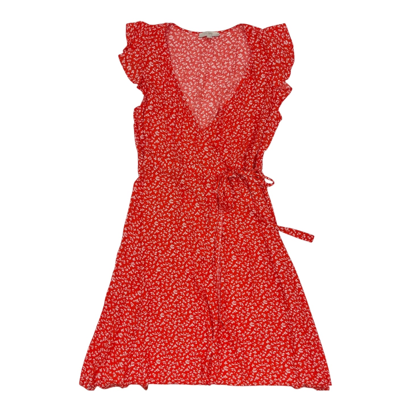 Dress Casual Midi By Loft In Red & White, Size:Xl