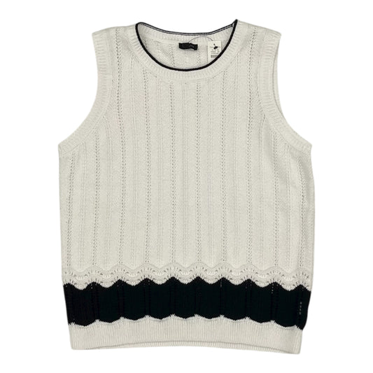 Vest Sweater By Talbots In White, Size:M