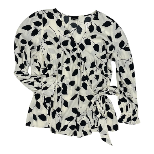 Blouse Ls By Talbots In Black & Cream, Size:1X