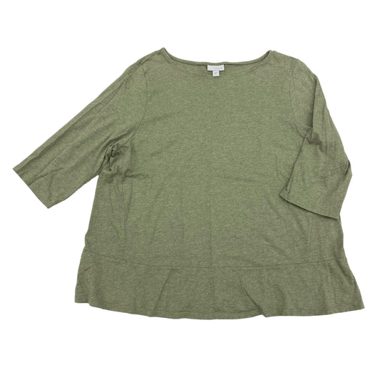 GREEN TOP 3/4 SLEEVE by PURE JILL Size:XL