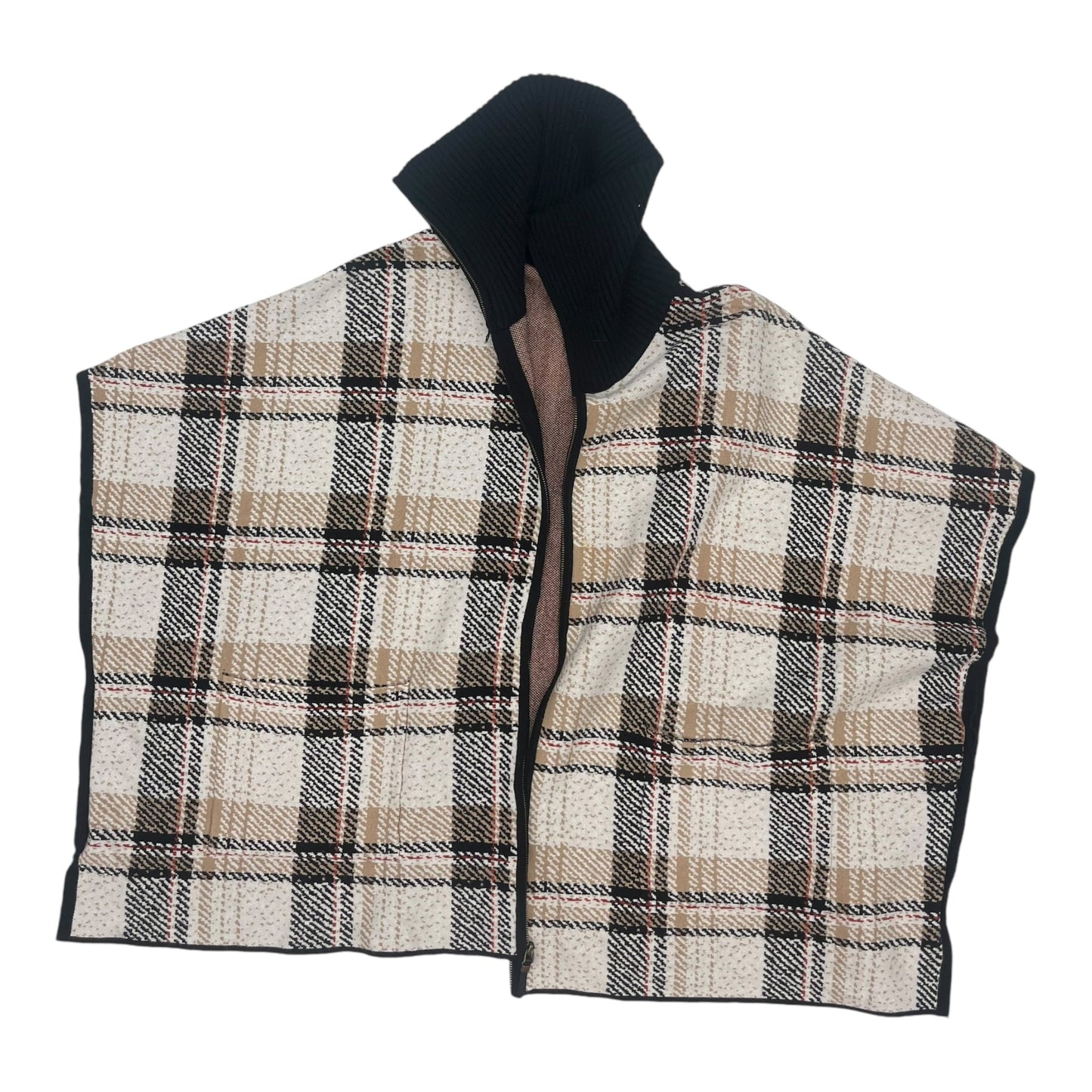 Poncho By Tahari By Arthur Levine In Plaid Pattern, Size:L