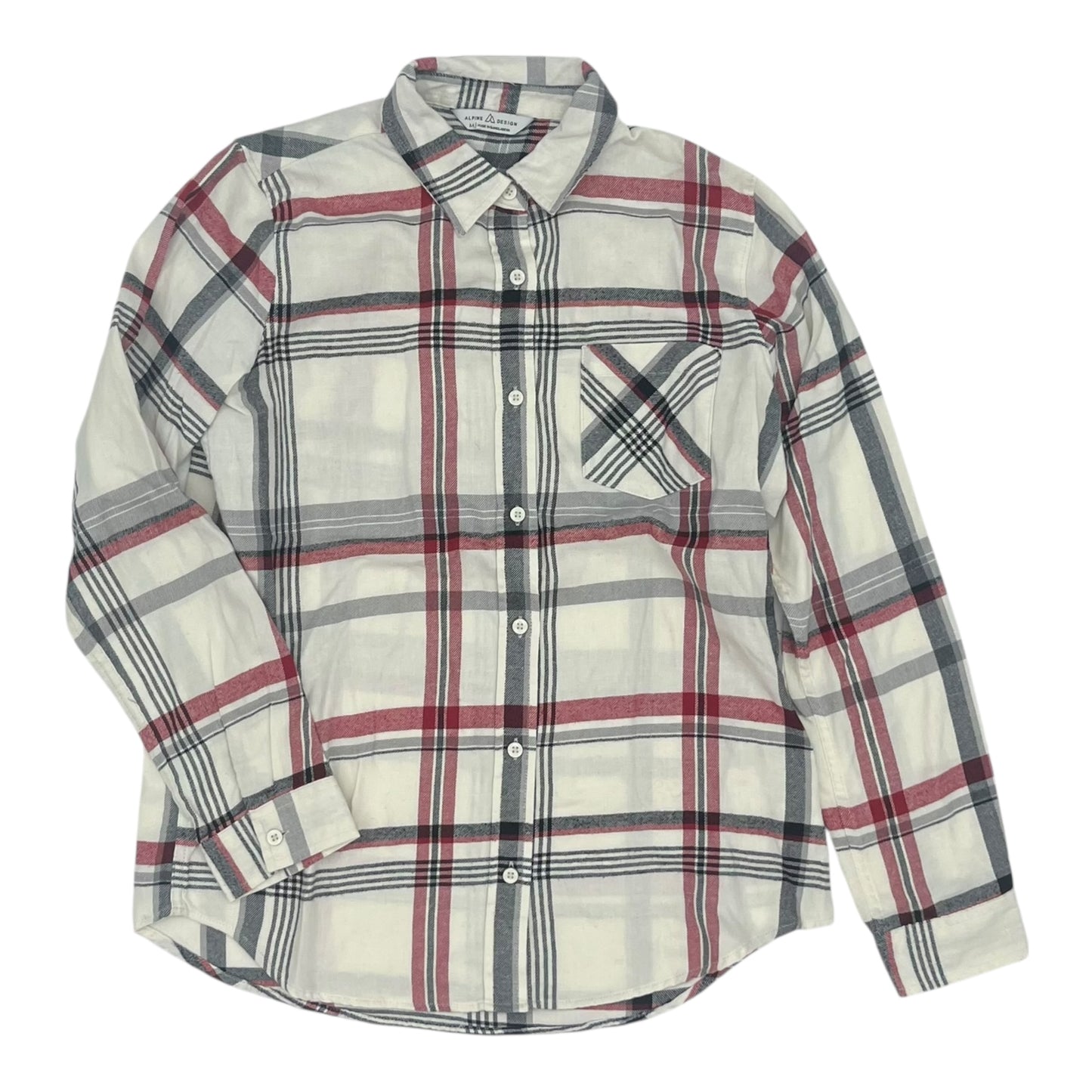 Top Ls By Clothes Mentor In Plaid Pattern, Size:M