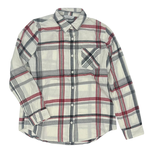 Top Ls By Clothes Mentor In Plaid Pattern, Size:M