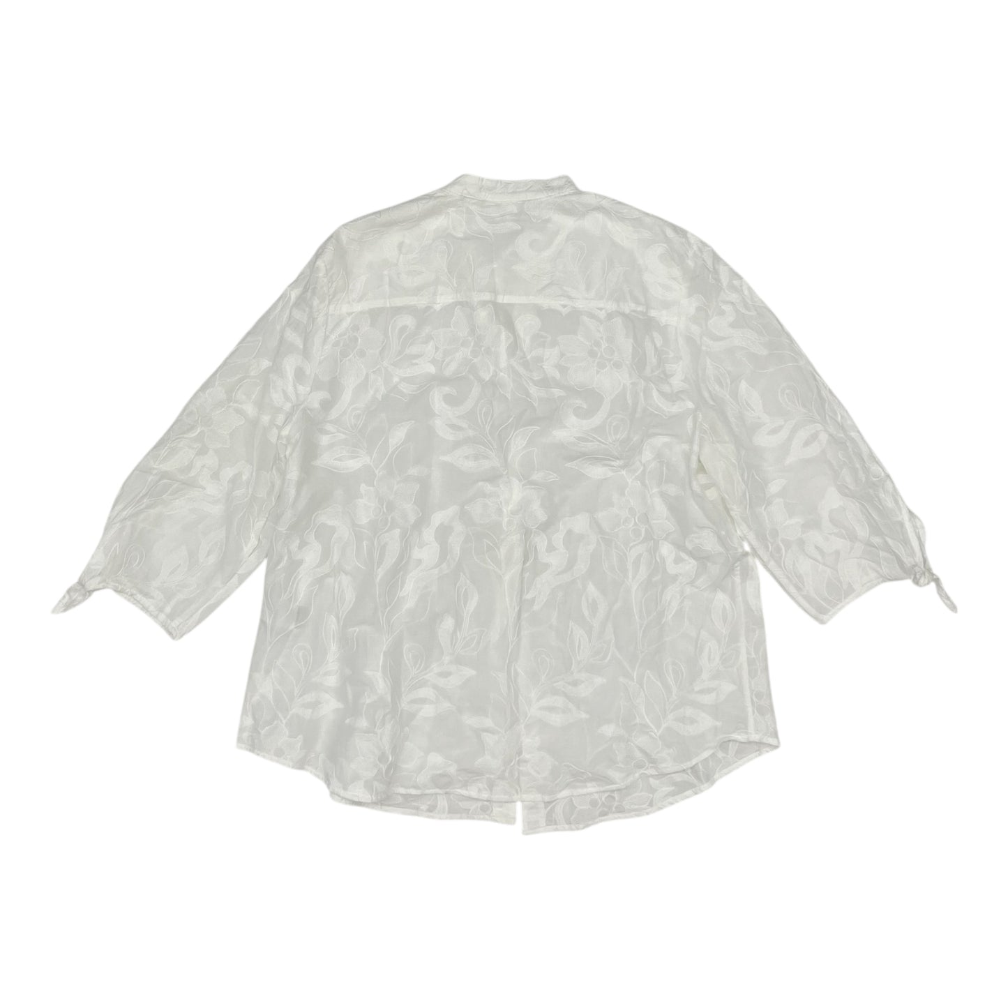 Blouse 3/4 Sleeve By Chicos In Cream, Size:1X